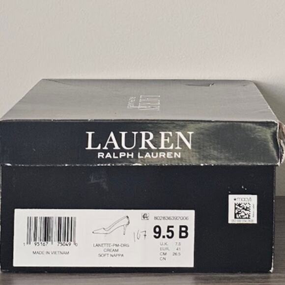 Lauren Ralph Lauren Women's  Lanette Leather Pumps Size 9.5 Cream NEW - Picture 8 of 8